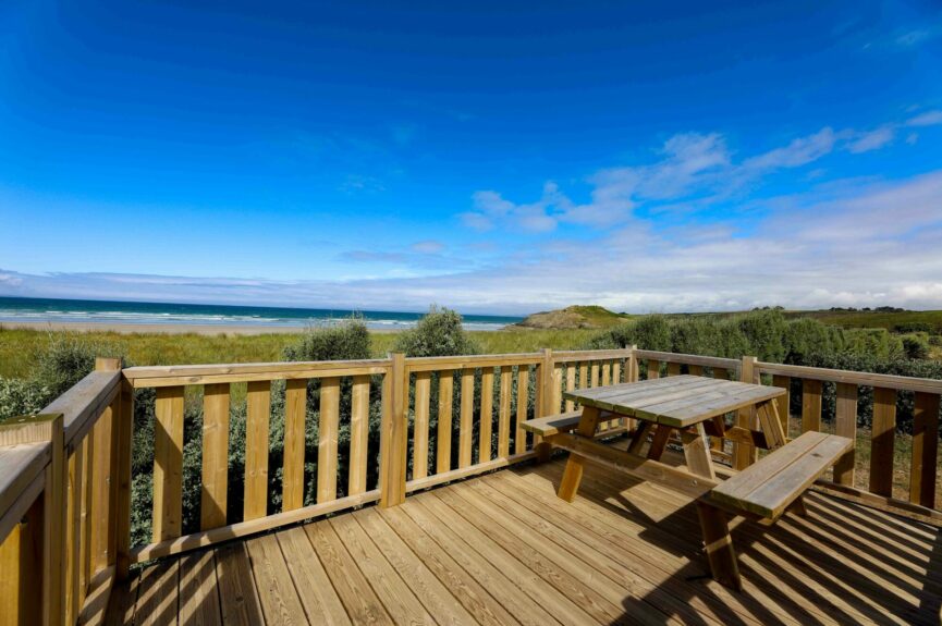 Camping avec mobile home avec terrasse panoramique Bretagne